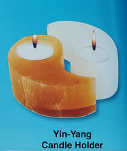 Load image into Gallery viewer, Yin Yang Orange and White Selenite Tealight Candle Holder