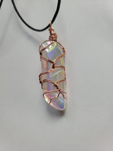 Load image into Gallery viewer, Angel Aura Quartz Pendant w/ Copper Wire Wrap