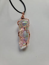Load image into Gallery viewer, Angel Aura Quartz Pendant w/ Copper Wire Wrap