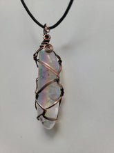 Load image into Gallery viewer, Angel Aura Quartz Pendant w/ Copper Wire Wrap