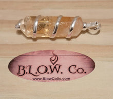 Load image into Gallery viewer, Citrine Silver Coil Wrapped Pendant