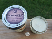 Load image into Gallery viewer, Crown Chakra  Location – Top / Center of the head Purpose – Cognition, Our Connection to Spirituality and Higher Self / Life / Purpose Element – Thought Crystals – Clear Quartz Affirmation – “I am one with my higher self and one with the divine.” Oils – Lavender, Frankincense, Lemon
