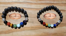 Load image into Gallery viewer, Custom 7 Chakra bracelets with Lava Stone