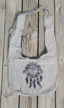 Load image into Gallery viewer, Grey Hemp Hobo Bag with print