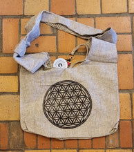 Load image into Gallery viewer, Grey Hemp Hobo Bag with print