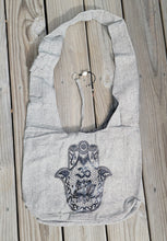 Load image into Gallery viewer, Grey Hemp Hobo Bag with print