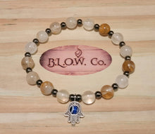 Load image into Gallery viewer, Golden Healer Quartz custom Bracelet w/ Hamsa Hand