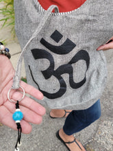 Load image into Gallery viewer, Grey Hemp Hobo Bag with print