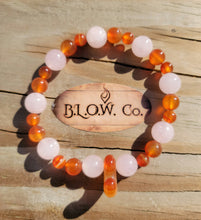 Load image into Gallery viewer, Rose Quartz and Carnelian Bracelet