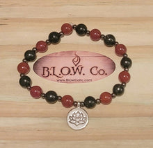 Load image into Gallery viewer, Shungite and Carnelian Custom B.L.O.W. Co Bracelet