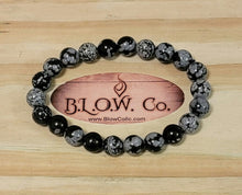 Load image into Gallery viewer, Snowflake Obsidian Bracelet