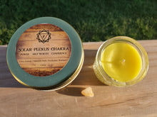 Load image into Gallery viewer, Solar Plexus Chakra Location – Slightly above the navel Purpose – Power, Self-worth, Self- confidence, Self-esteem Element – Fire Crystal – Citrine Affirmation – I am powerful, I am confident and successful in all my endeavors.” Oils – Clove Bud, Lemon, Cinnamon Bark, Eucalyptus, Rosemary