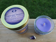Load image into Gallery viewer, Third Eye Chakra  Location – Middle of the Forehead Purpose – Intuition, Imagination, Wisdom, Ability to think and make decisions Element – Light Crystal – Amethyst & Lapis Lazuli Affirmation – “I am tuned into the divine to follow the path towards my purpose.” Oils – Lemon and Grapefruit, Mint, Basil, Rosemary