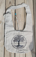 Load image into Gallery viewer, Grey Hemp Hobo Bag with print