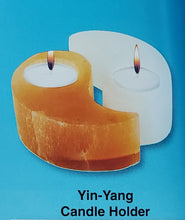 Load image into Gallery viewer, Yin Yang Orange and White Selenite Tealight Candle Holder
