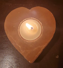 Load image into Gallery viewer, Orange Selenite 4&quot; Heart Shaped Tealight Candle Holder

