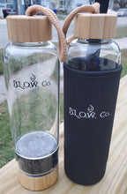Load image into Gallery viewer, B.L.O.W. Co. Black Obsidian Glass Crystal Water Bottle
