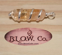 Load image into Gallery viewer, Citrine Silver Coil Wrapped Pendant
