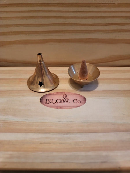 Brass cone incense holder