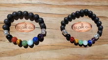 Load image into Gallery viewer, Custom 7 Chakra bracelets with Lava Stone
