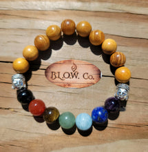 Load image into Gallery viewer, Custom 7 Chakra bracelets with Wooden Beads
