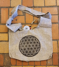 Load image into Gallery viewer, Grey Hemp Hobo Bag with print
