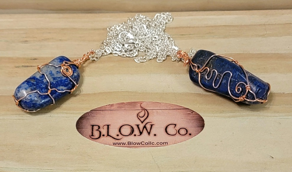 Lapis Lazuli Wire Wrapped Medium Pendant