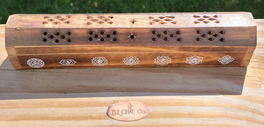 Wooden Seven Chakra Incence Box